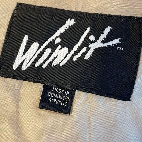 Vintage 80s WINLIT Cream Leather Coat Padded Shoulders Size M - Picture 9 of 12